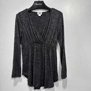 Old Navy Maternity Knit Top Small Wrap V Neck Long Sleeve Nursing Blouse Shirt